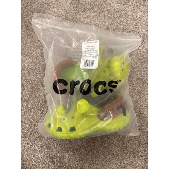 NWT Crocs Unisex Kids' Dreamworks Classic Shrek Clog in Lime Punch, sz 13 - Picture 5 of 13